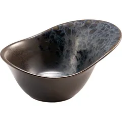 Salad bowl “Phobos” ceramics 400ml ,H=80,L=185,B=135mm brown,blue