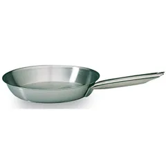 Frying pan stainless steel D=26,H=5,L=44cm metal.