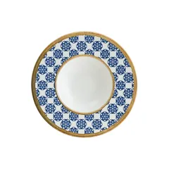 Тарелка для пасты «Калиф Лотус» фарфор 400мл D=28см белый,синий