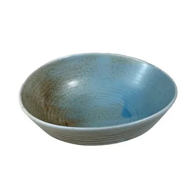 Салатник «Корал» фарфор 0,7л D=19,H=6см коричнев.,бирюз.