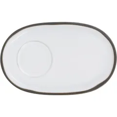 Блюдце «Карактэр» овальное керамика ,H=12,L=135,B=83мм белый,коричнев., изображение 4