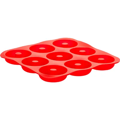 Форма кондитерская «Пончик»[9шт] силикон D=8,L=28,B=28см красный, изображение 2