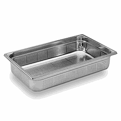 Gastronorm container perforated (1/1)  stainless steel , H=15, L=53, B=32.5 cm  metal.