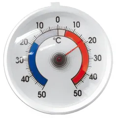 Refrigerator thermometer (-50+50° C)  plastic  D=55, L=65, B=55mm  white