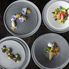 Блюдо «Гранит» с бортом фарфор D=20см свет.-сер.,матовый, изображение 3