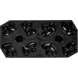 Форма кондитерская «Два сердца»[8шт] силикон,стеклопласт. ,H=35,L=600,B=400мм черный