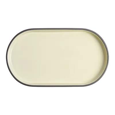 Блюдо для подачи «Блисс» с бортом фарфор ,H=27,L=304,B=174мм бежев.