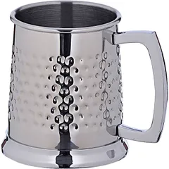 Beer mug riffled  stainless steel  400 ml  D=85, H=115mm  metal.