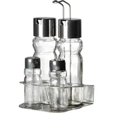 Набор для специй 4 предмета на подставке стекло,сталь нерж.