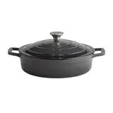 Кастрюля «5 звезд» для сервировки с держателем крышки (индукция) эмалиров.чугун 3л D=28,H=7см антрац