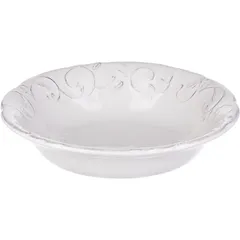 Salad bowl “Festoon” ceramics D=20cm white