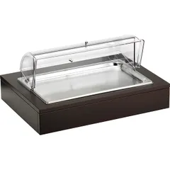Станция буфетная с лотком для холодных закусок, цвет венге ,H=30,L=64,B=46см