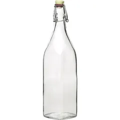 Бутылка «Свинг» с пробкой стекло,пластик 1л D=90,H=315,L=75,B=75мм прозр.,разноцветн.