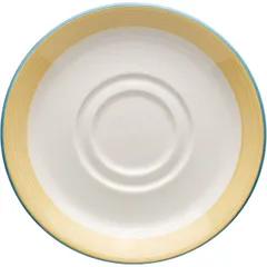 Блюдце «Рио Йеллоу» фарфор D=165,H=18мм белый,желт.