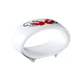 Кольцо для салфеток «Мезень» Принц Лебеди фарфор ,H=40,L=26,B=60мм белый,красный