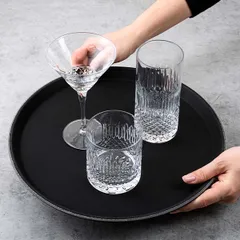 Поднос «Проотель» прорезиненный круглый пластик D=35,5см черный, изображение 3