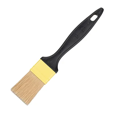 Кисточка кондитерская пластик,щетина натур. ,L=27/6,B=4см черный,желт., изображение 2