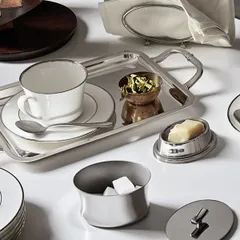 Поднос «Элит» прямоугольный с ручками сталь нерж. ,L=40,B=26см серебрист., изображение 3