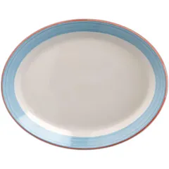 Dish “Rio Blue” oval  porcelain , L=28, B=21.5 cm  white, blue