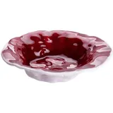 Salad bowl “Merlot” glass 0.5l D=23cm Bordeaux, white