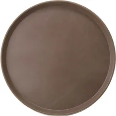 Поднос прорезиненный круглый «Проотель» пластик D=35,5см коричнев.
