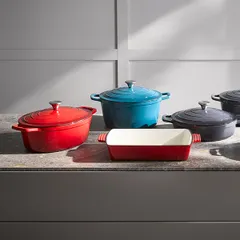 Кастрюля для сервировки «5 звезд» с держателем крышки (индукция) эмалиров.чугун 5л ,H=11,L=250,B=330, изображение 3