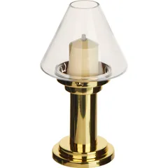 Lamp “Delia”  steel, glass  D=12.4, H=24.6 cm  gold, clear.