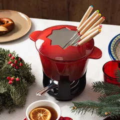 Мармит для фондю 10 предметов набор чугун 1,5л D=16см, изображение 4