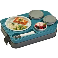 Thermally insulated tray  plastic , H=10.5, L=53, B=37cm  turquoise, gray