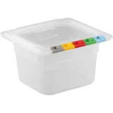 Gastronorm container (1/6) without lid  polyprop.  1.5 l , H=10, L=17.6, B=16.2 cm  transparent.