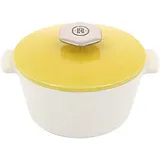 Кастрюля для сервировки «Революшн» с крышкой керамика 0,5л D=136,H=92мм белый,желт.