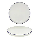 Тарелка с вертикальным бортом, 27 см, белая с синим кантом