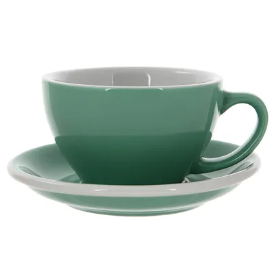 Кофейная пара «Эгг» фарфор 300мл D=110/155,H=65,L=135мм мятный