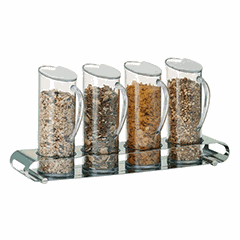 Set of containers for muesli [4 pcs]  stainless steel, plastic  1.5 l