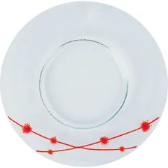 Plate “Pearl” small glass D=18cm clear,red