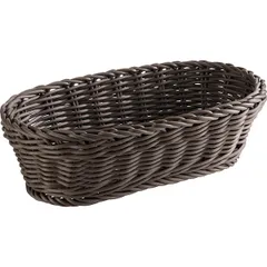 Oval wicker bread basket “Profi Line”  polyprop. , H=8, L=28, B=16cm  brown.