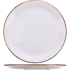 Plate “Brown Dapple” small  porcelain  D=25.2 cm  white, brown.