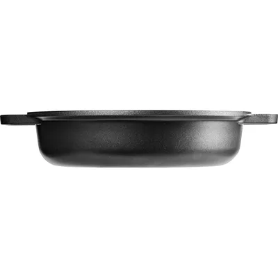 Сковорода 2 ручки (индукция) алюм.литой,тефлон D=320,H=90,B=425мм черный, изображение 2