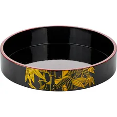 Sushi dish  pine  D=27, H=5cm  black, yellow.