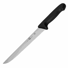 Knife for slicing meat  stainless steel, plastic , L=24cm  blue, metal.