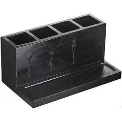 Organizer for tables. appliances (4 sections)  oak , H=12, L=25, B=13.3 cm  black