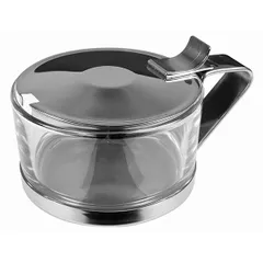 Пармезанница без ложки стекло,сталь нерж. 180мл D=85,H=65,L=120,B=120мм прозр.,металлич.