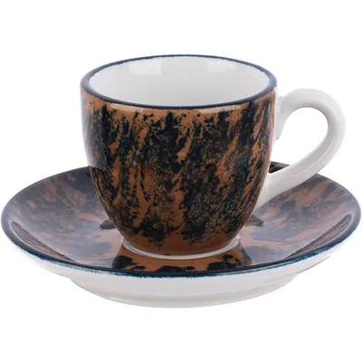 Чашка кофейная «Аида» для эспрессо с декором фарфор 80мл коричнев., Цвет: Коричневый, изображение 4
