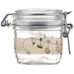 Round jar with “Fido” lid  glass  200 ml  D=83, H=84mm  clear.