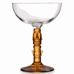 Шампанское-блюдце «Тики» стекло 250мл D=10,8,H=14,6см прозр.,амбер