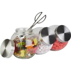 Емкость фуршетная для закусок с крышкой стекло,сталь нерж. 1л ,H=18,L=19,B=12,5см, изображение 2