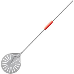 Pizza shovel, perforated aluminum D=20,L=150,B=20cm metallic,red