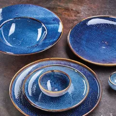 Тарелка для пасты «Ирис» фарфор 400мл D=280,H=55мм голуб., изображение 3