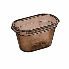 Gastronorm container (1/9)  polycarbonate , H=10, L=17.6, B=10.8 cm  brown.