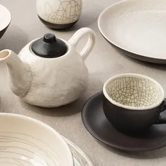 Чайная пара «День и ночь» керамика 150мл D=15,H=7см белый,черный, изображение 2